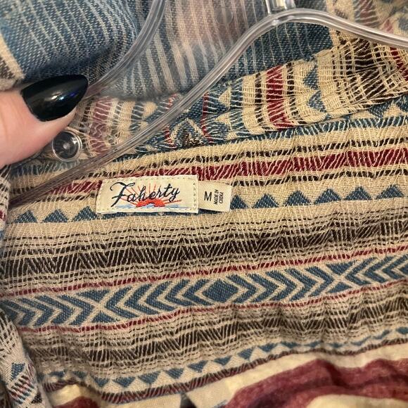 Faherty Doug Good Feather Canyon Overshirt Button-Down Size M - Picture 6 of 7